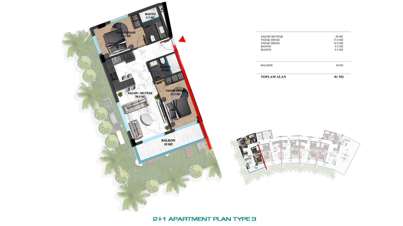Luxury Apartments for Sale in Oba, Alanya, Turkey - 75383