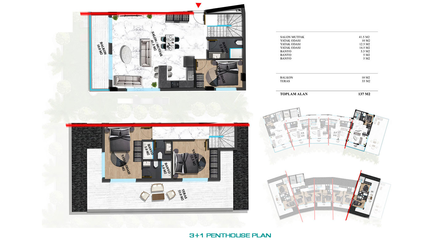 Luxury Apartments for Sale in Oba, Alanya, Turkey - 75390