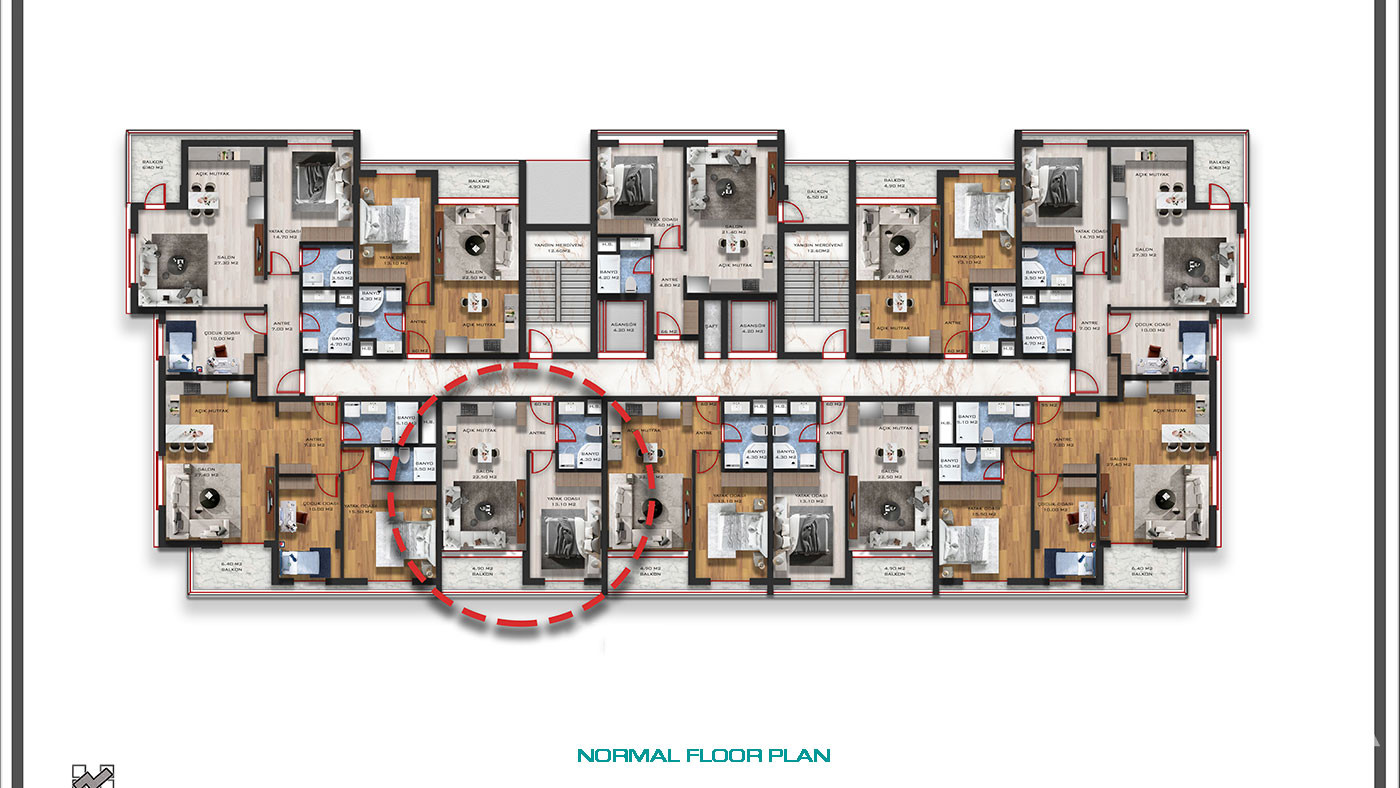 Sophisticated Luxury Flats with Modern Interior Features in Antalya - 75404