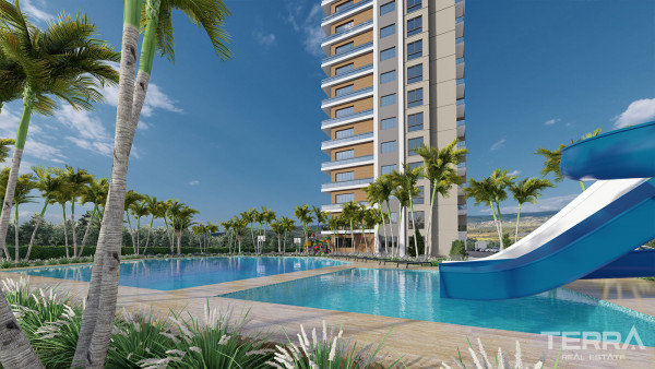 Nowe apartamenty z widokiem na morze na sprzedaż w Erdemli, Mersin