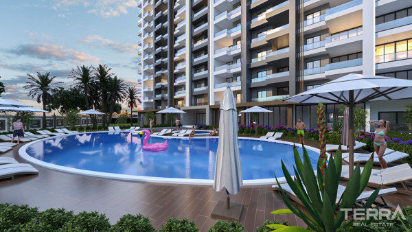 Apartamenty z widokiem na morze blisko plaży w Erdemli, Mersin