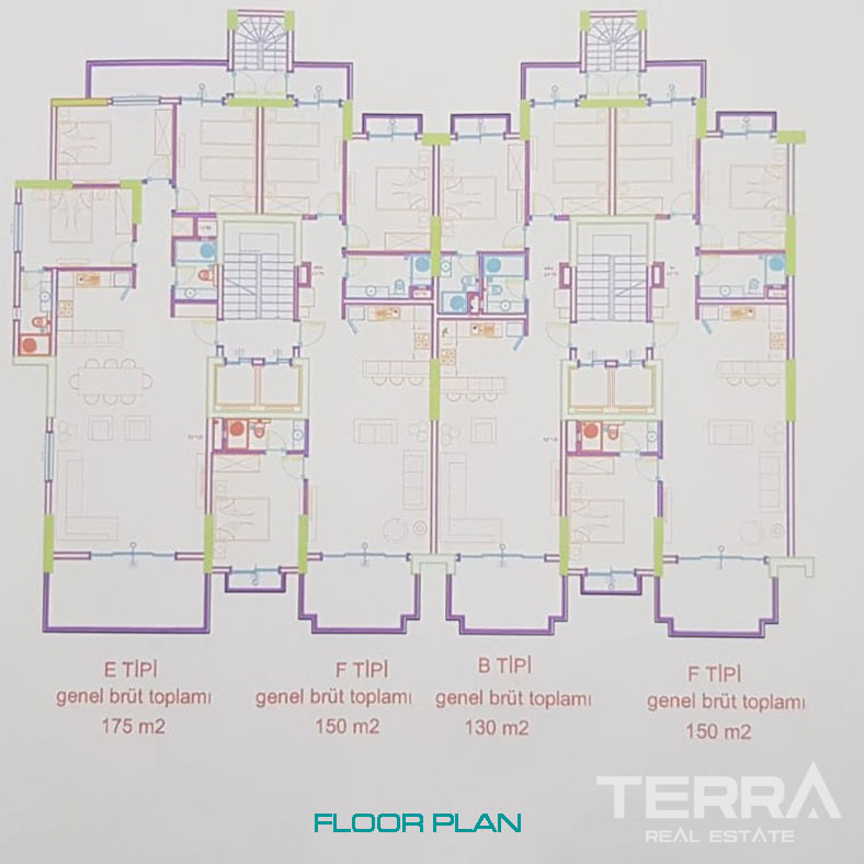 Turnkey Flats by the Sea Equipped with Top Quality Materials in Mersin - 75804