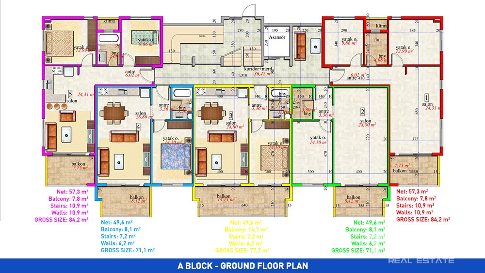 Alanya, Avsallar, Orion Garden'da Satılık Daireler - 2728