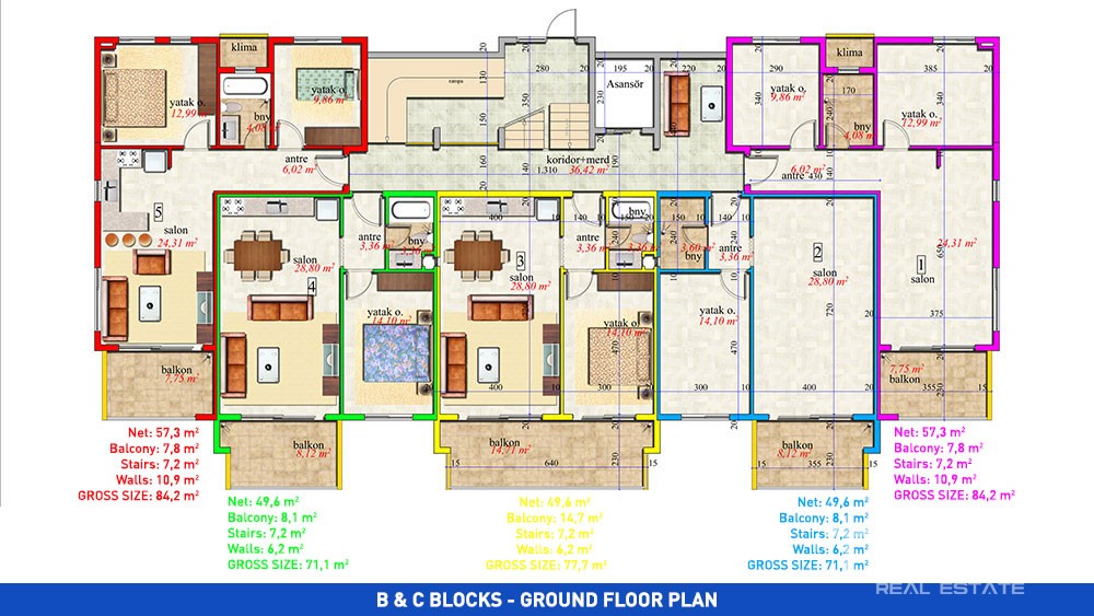 Alanya, Avsallar, Orion Garden'da Satılık Daireler - 2733