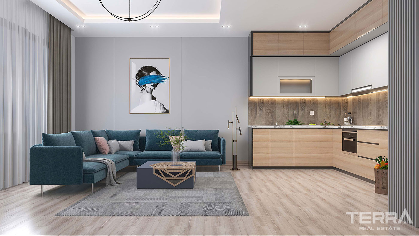 Modernly Designed 1+1 Apartments with Sea View in Mersin, Erdemli - 75903