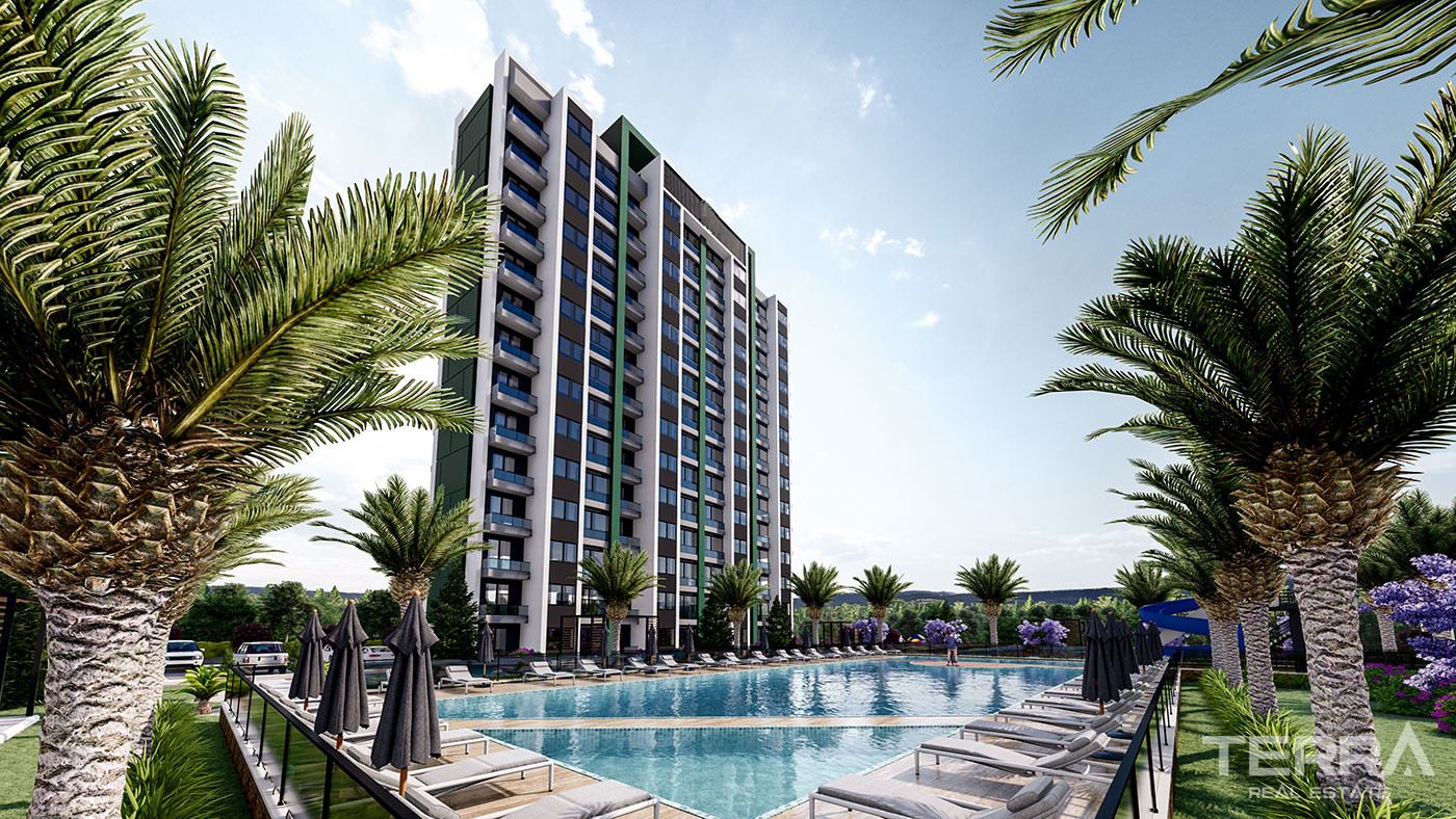 Luxurious Mersin Apartments in Mezitli Offering Many Social Facilities - 76073
