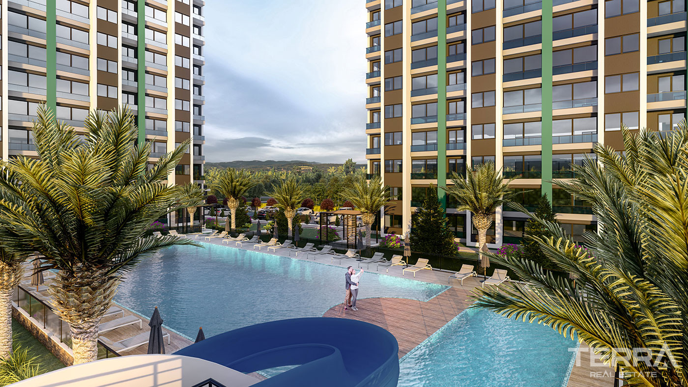 Luxurious Mersin Apartments in Mezitli Offering Many Social Facilities - 76079