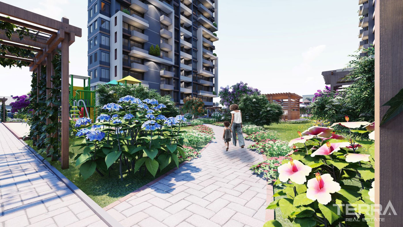 Sea View Flats in Mersin, Mezitli with Many Social Facilities - 76086