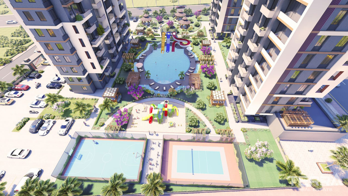 Sea View Flats in Mersin, Mezitli with Many Social Facilities - 76088