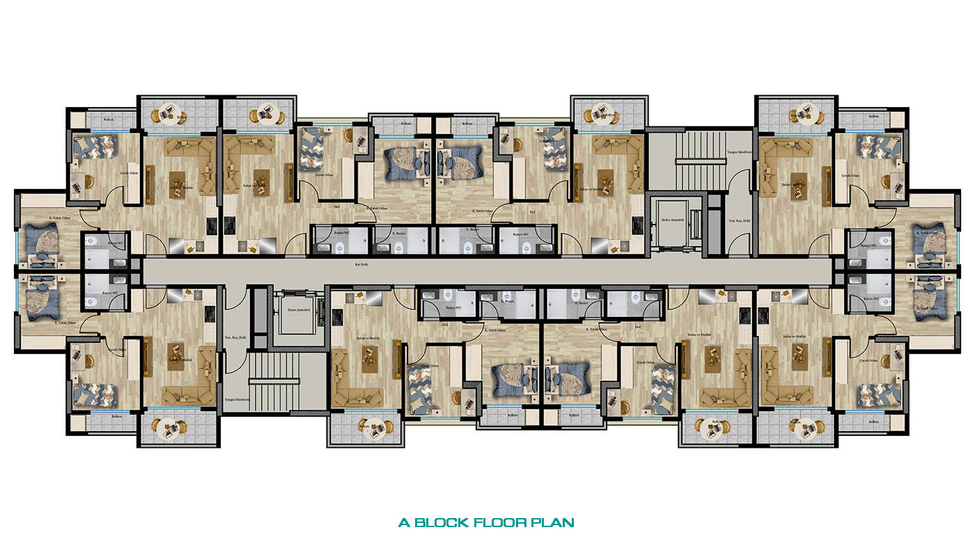 Sea View Flats in Mersin, Mezitli with Many Social Facilities - 76102