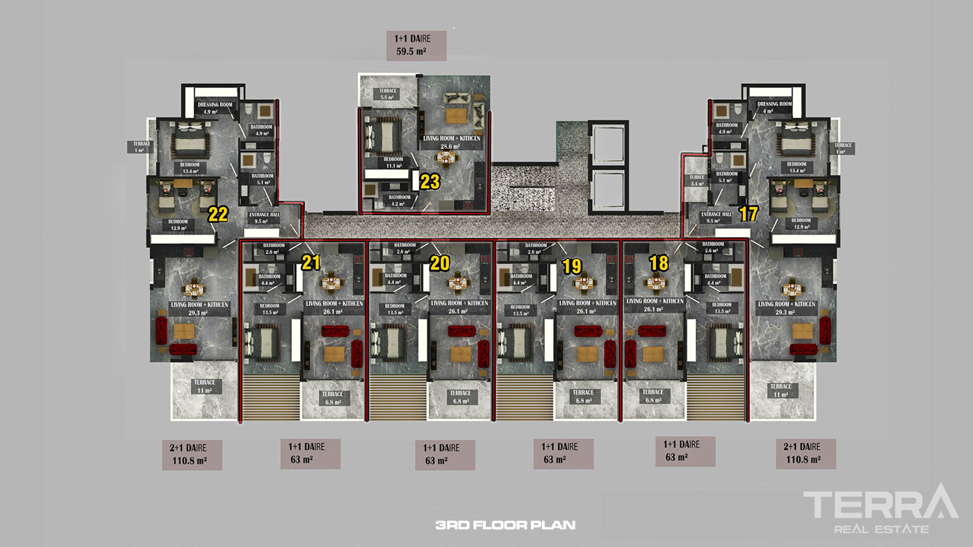 Sea View Apartments Near the Beach in Alanya, Kestel, Turkey - 101372