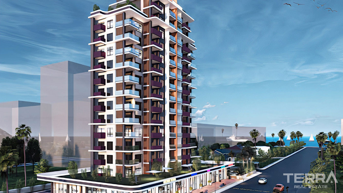 Mersin Flats with a Lovely Sea View in Mezitli with Stylish Furnishing - 76277