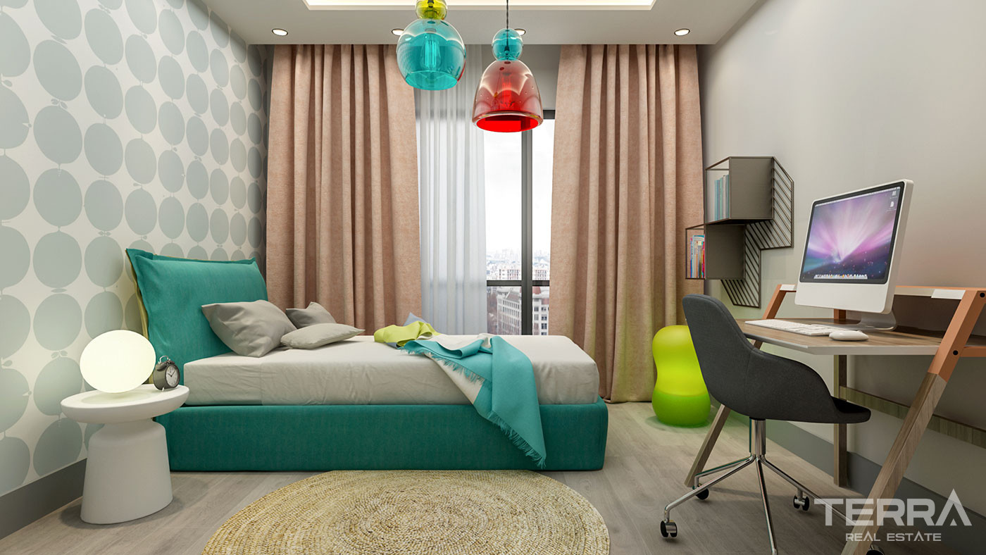 Mersin Flats with a Lovely Sea View in Mezitli with Stylish Furnishing - 76281