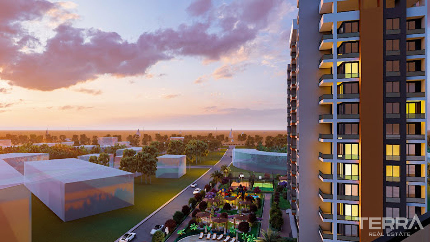 Sea View Apartments in Mersin, Mezitli with Various Social Facilities - 76383
