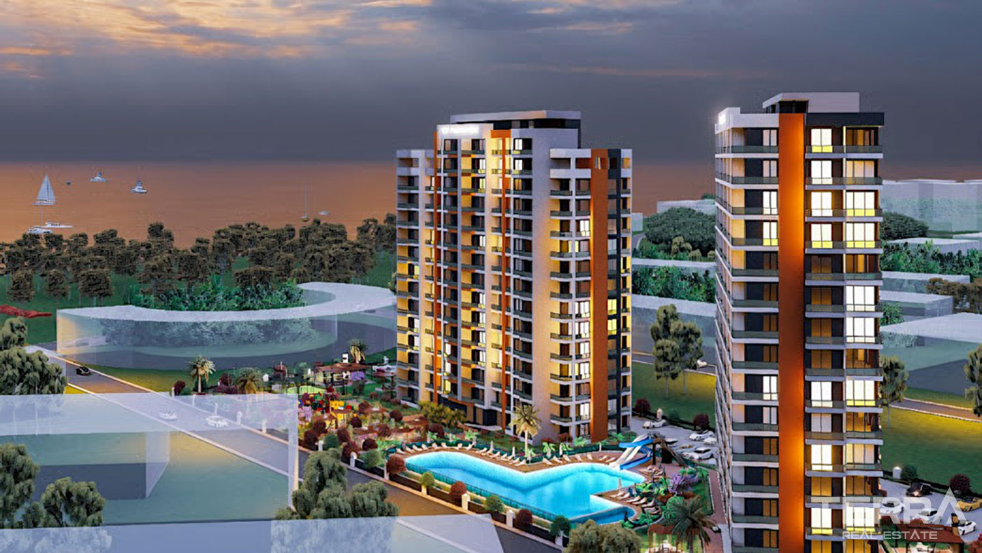 Sea View Apartments in Mersin, Mezitli with Various Social Facilities - 76384