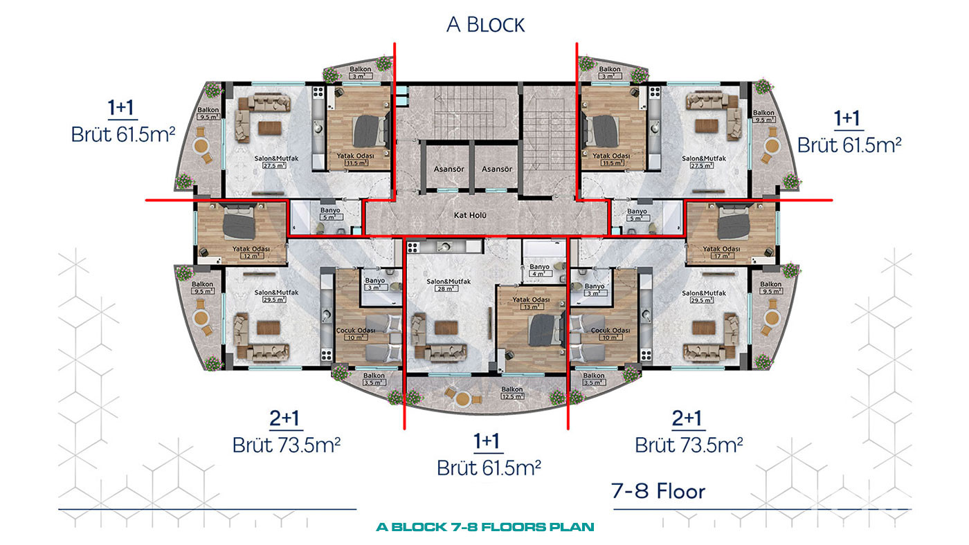 Przestronne luksusowe apartamenty z udogodnieniami w centrum Alanyi - 96097