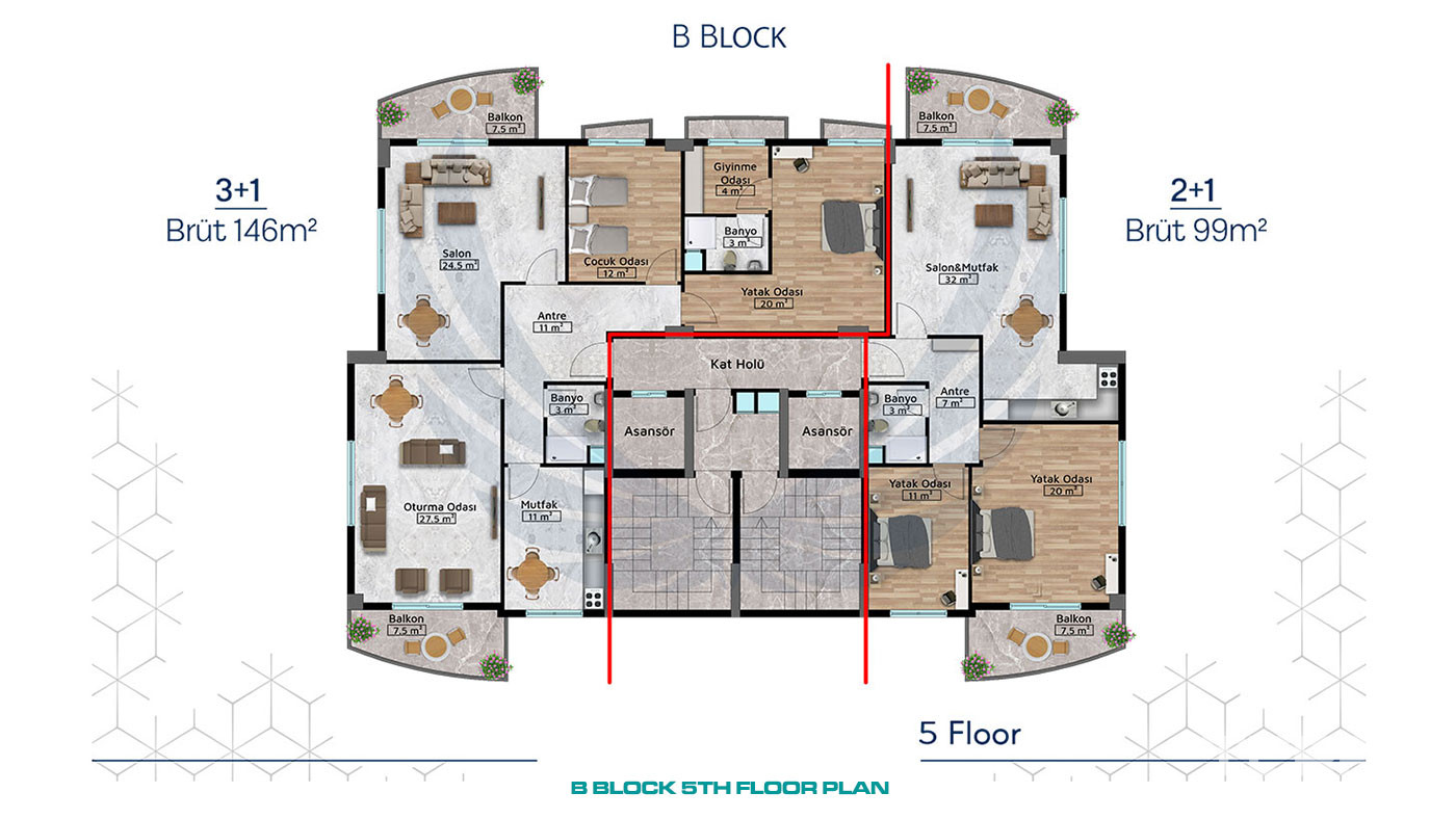 Przestronne luksusowe apartamenty z udogodnieniami w centrum Alanyi - 96103