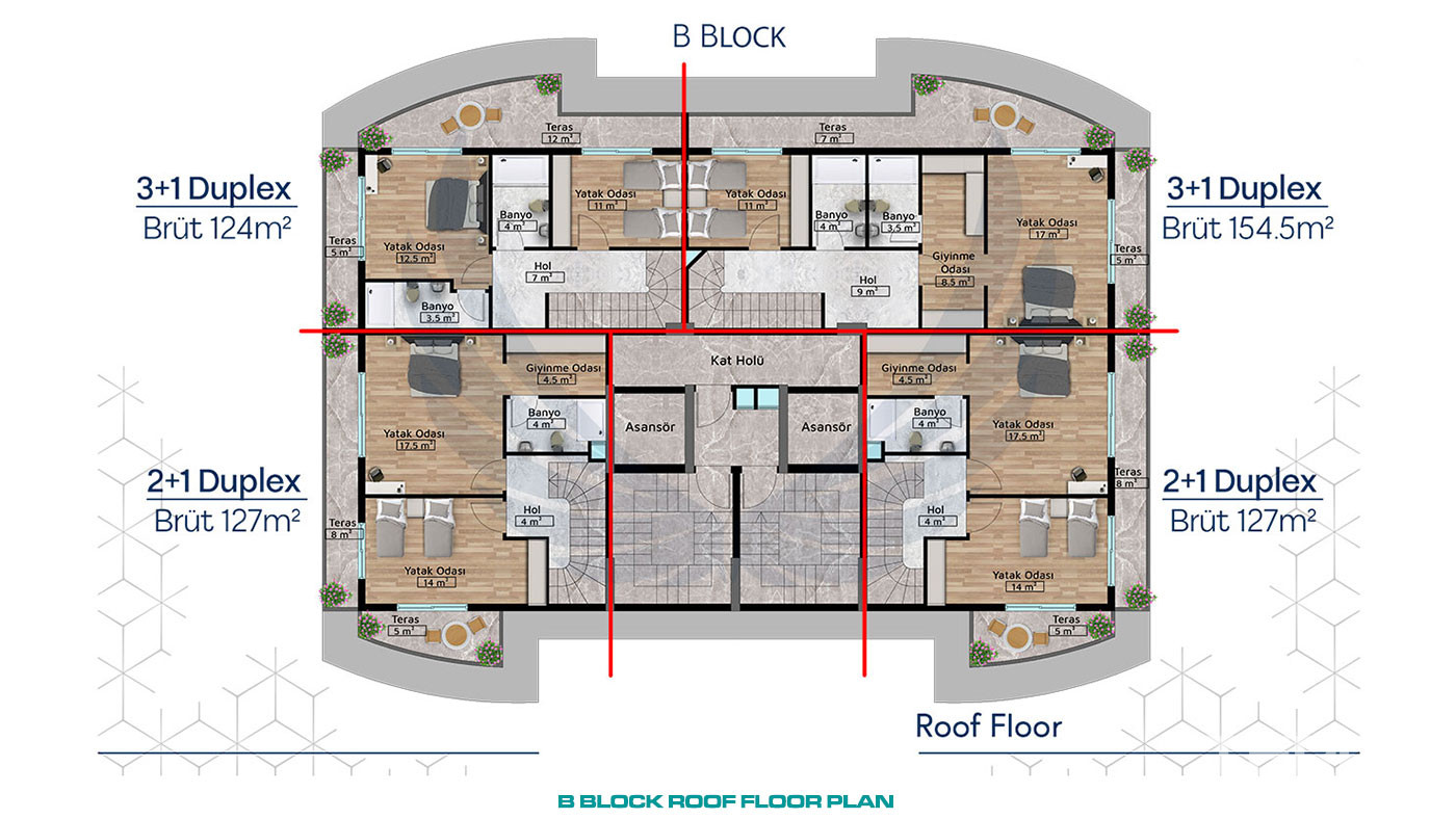 Przestronne luksusowe apartamenty z udogodnieniami w centrum Alanyi - 96107
