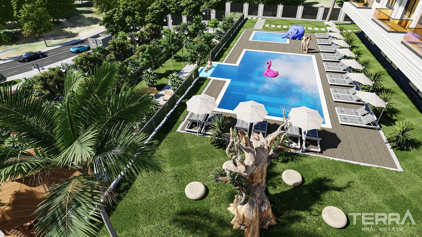 Alanya'da Kaliteli Malzemlerle Donatılmış Keyifli Yaşam Sunan Daireler - 76530