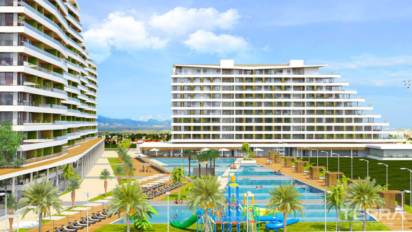 Apartamenty z widokiem na morze w pobliżu plaży w Famagusta na Cyprze