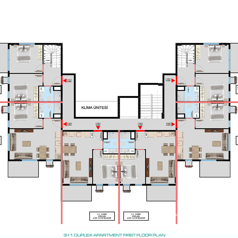 Luxury Apartments Close to the Center of Alanya in Oba - 78983