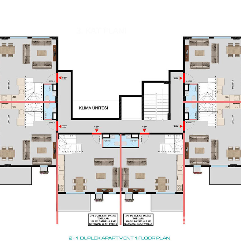 Luxury Apartments Close to the Center of Alanya in Oba - 78984