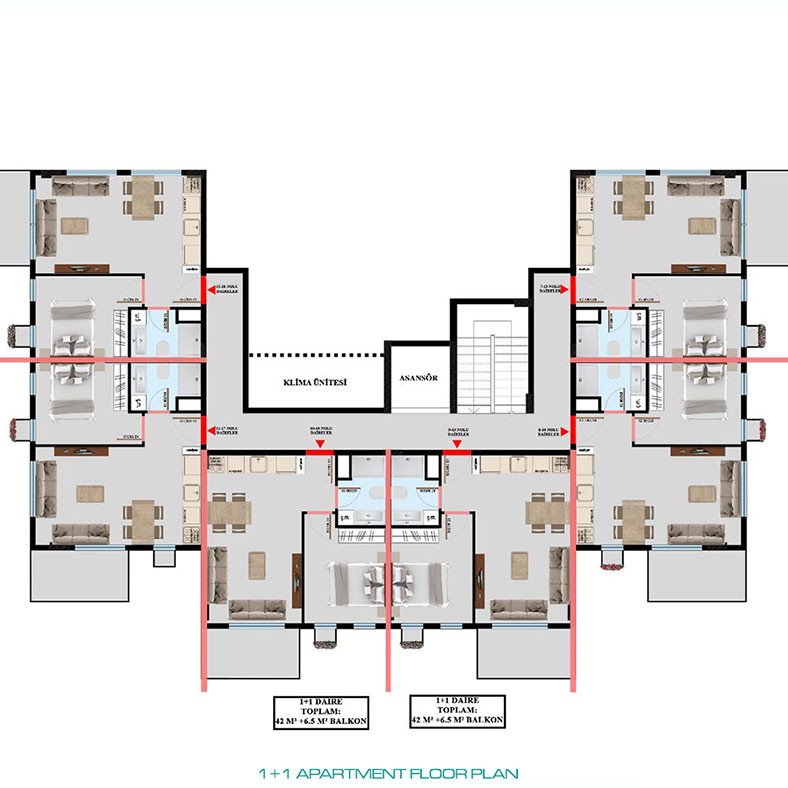 Luxury Apartments Close to the Center of Alanya in Oba - 78986