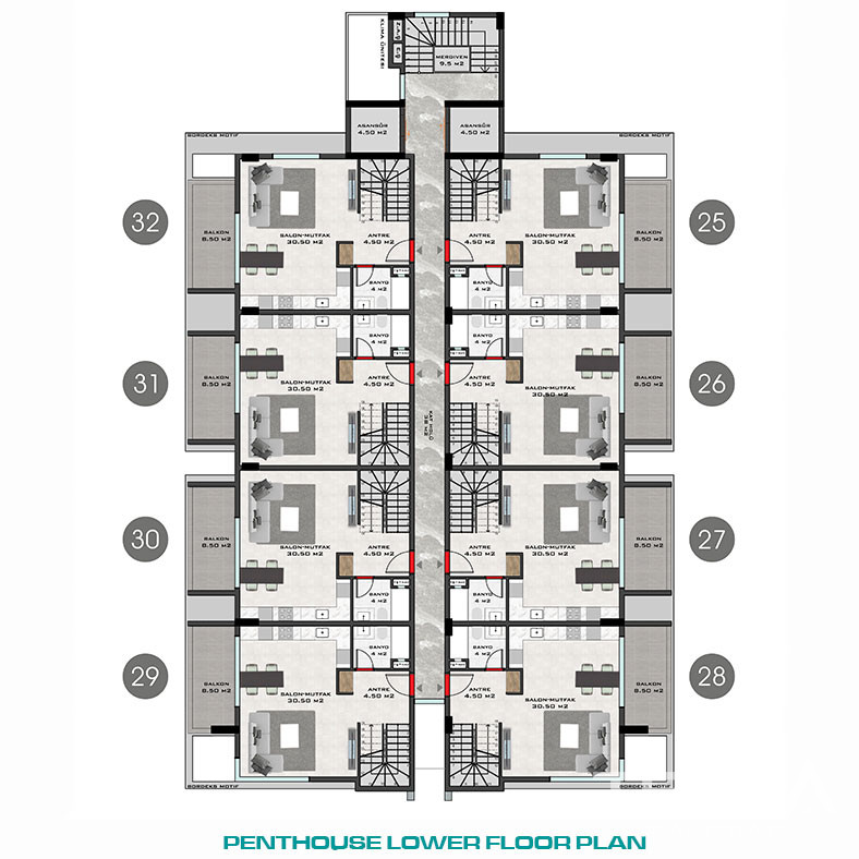 High Investment Potential Flats in a Boutique Complex in Alanya - 78053