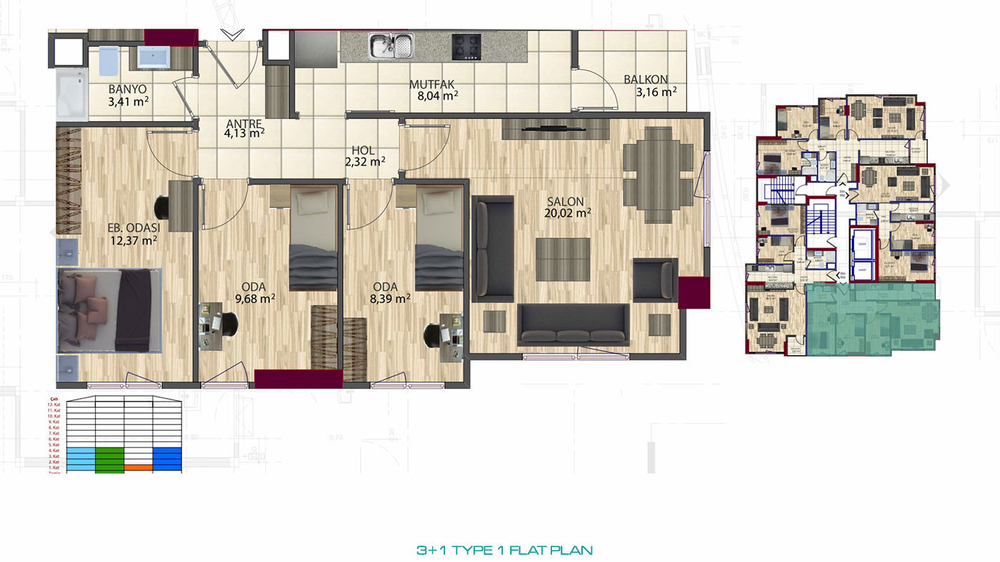 Various Social Amenities from İstanbul Flats with Quality Materials - 78862