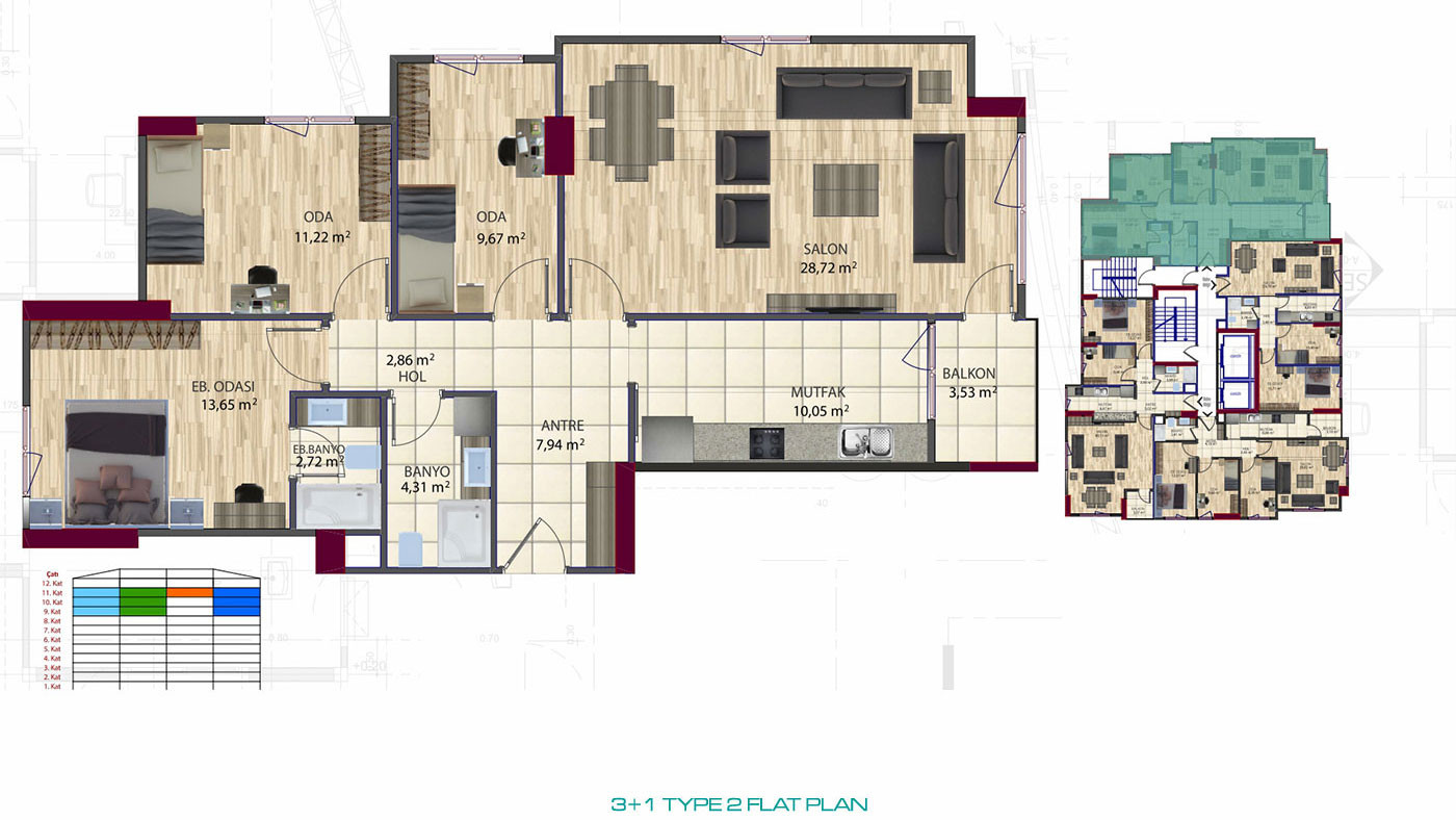 Various Social Amenities from İstanbul Flats with Quality Materials - 78861
