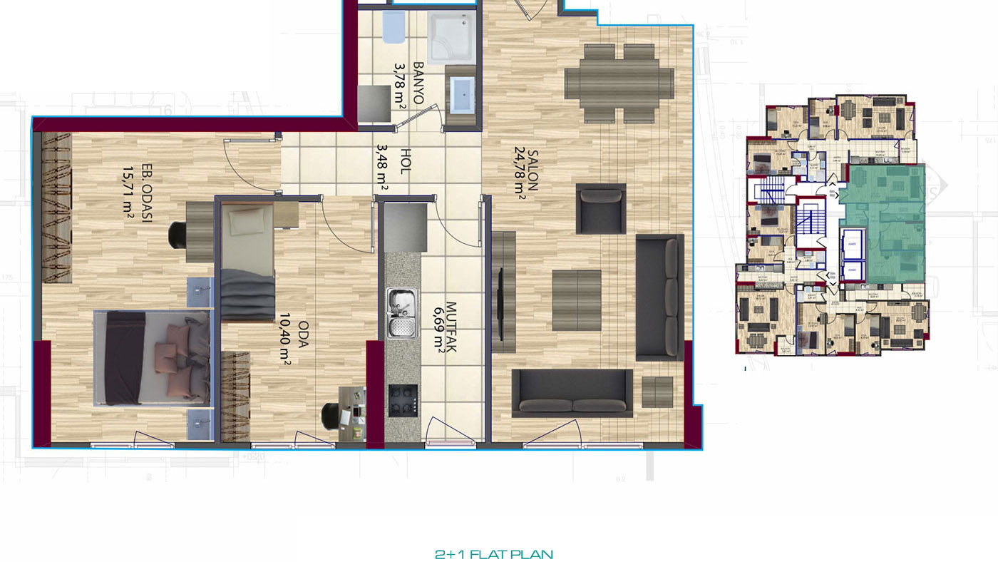 Various Social Amenities from İstanbul Flats with Quality Materials - 78863
