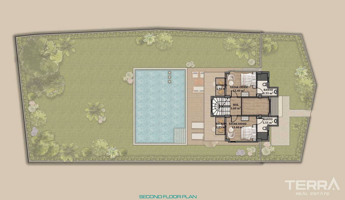 Ruhige Lage der Fethiye-Villa mit geräumigen Wohnräumen - 78168