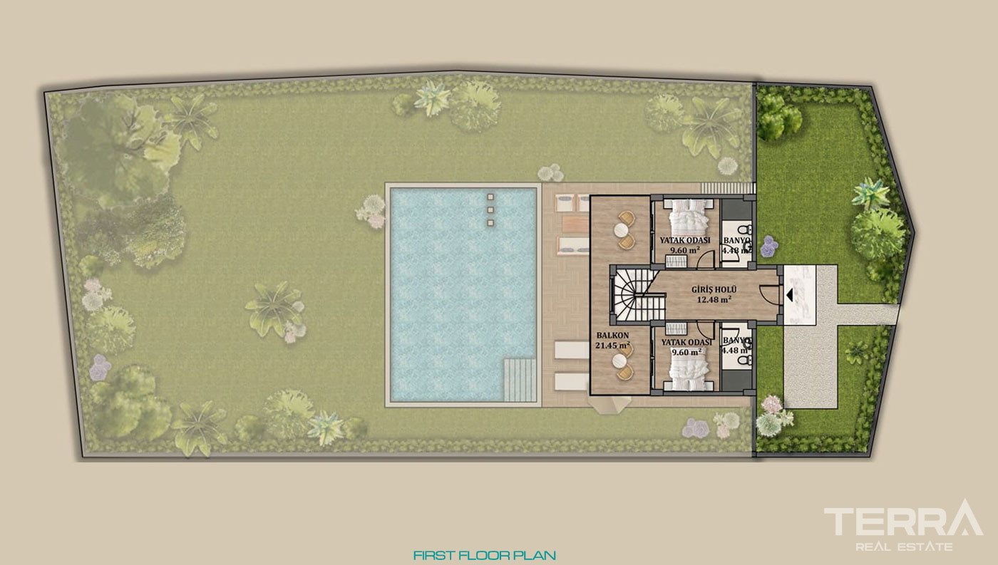Ruhige Lage der Fethiye-Villa mit geräumigen Wohnräumen - 78169