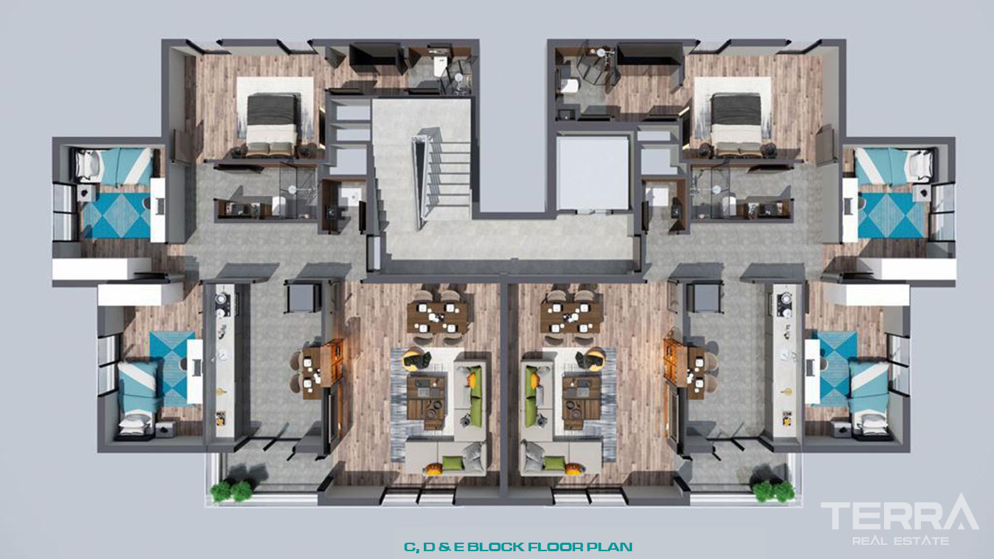 Nowoczesne apartamenty ze świetnymi udogodnieniami w Antalyi - 79257