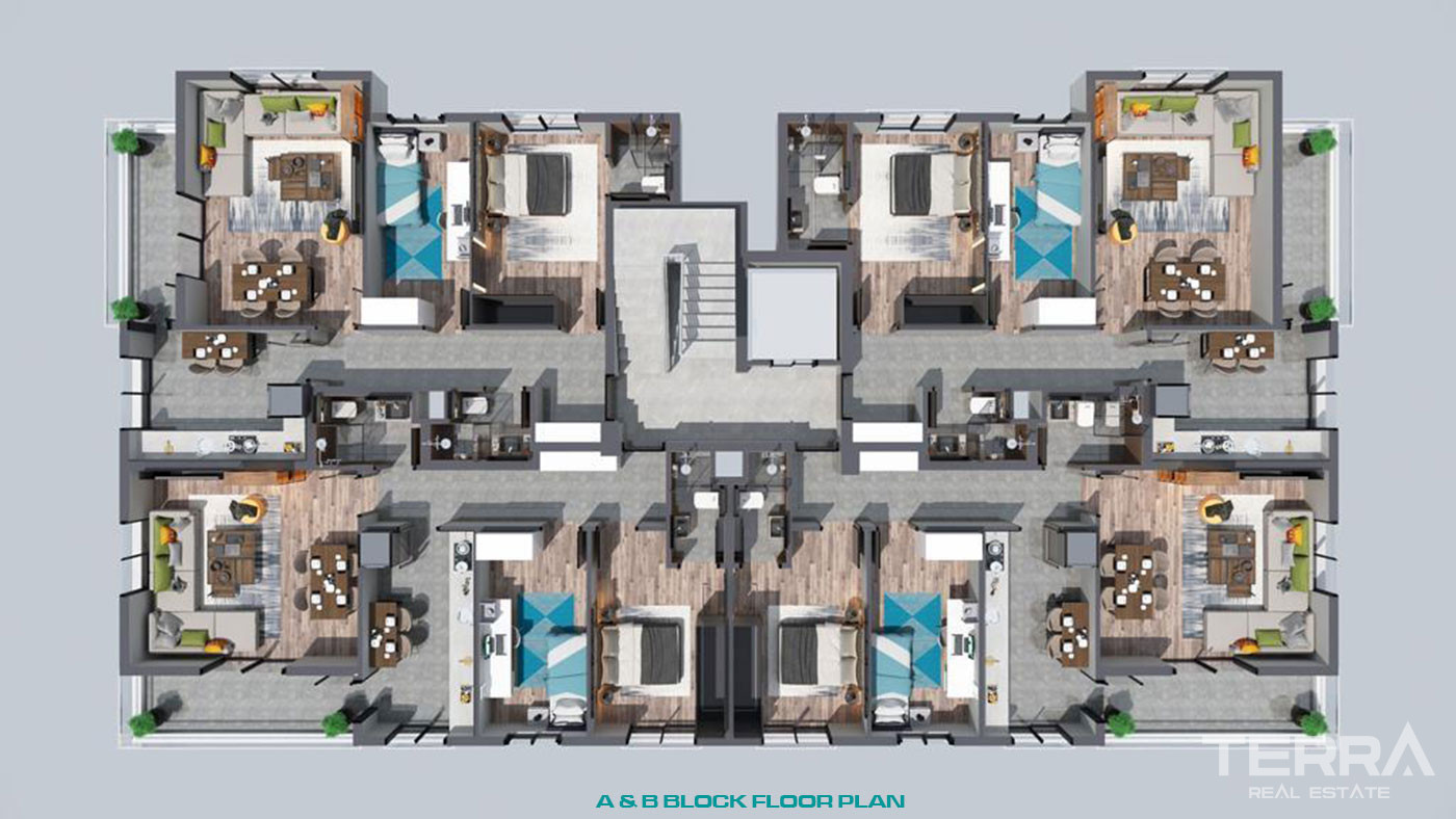 Nowoczesne apartamenty ze świetnymi udogodnieniami w Antalyi - 79258