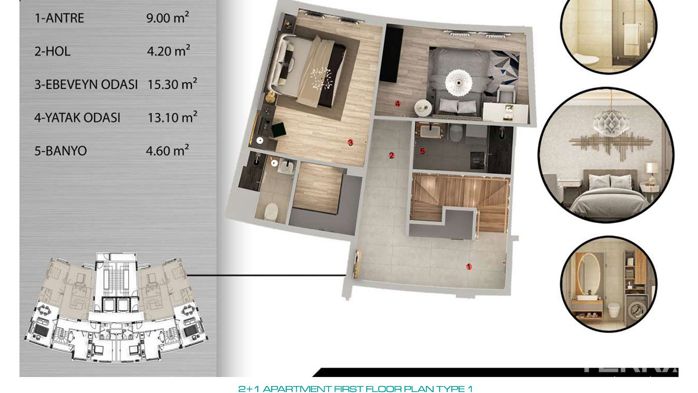 Sea View Apartments with Various Social Amenities in Antalya - 78683