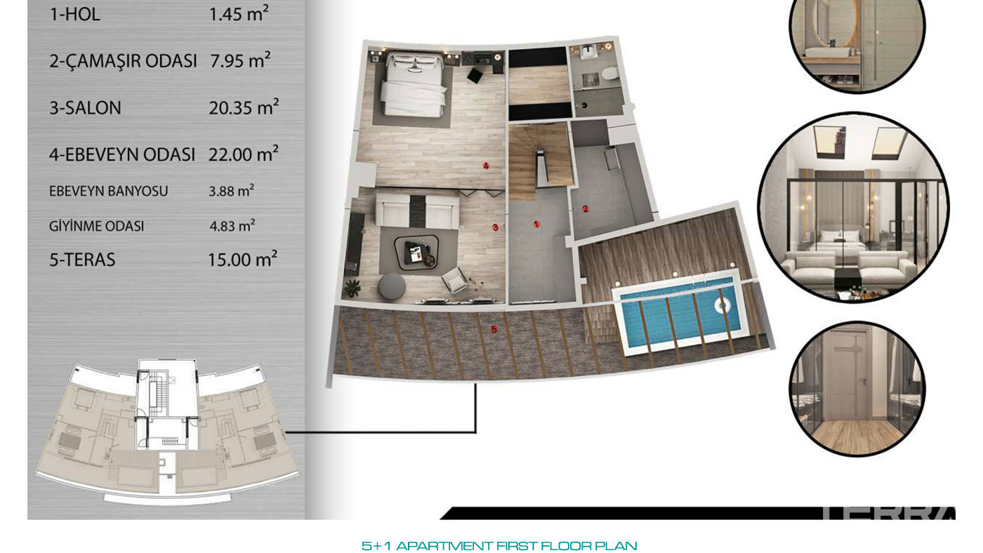 Sea View Apartments with Various Social Amenities in Antalya - 78687