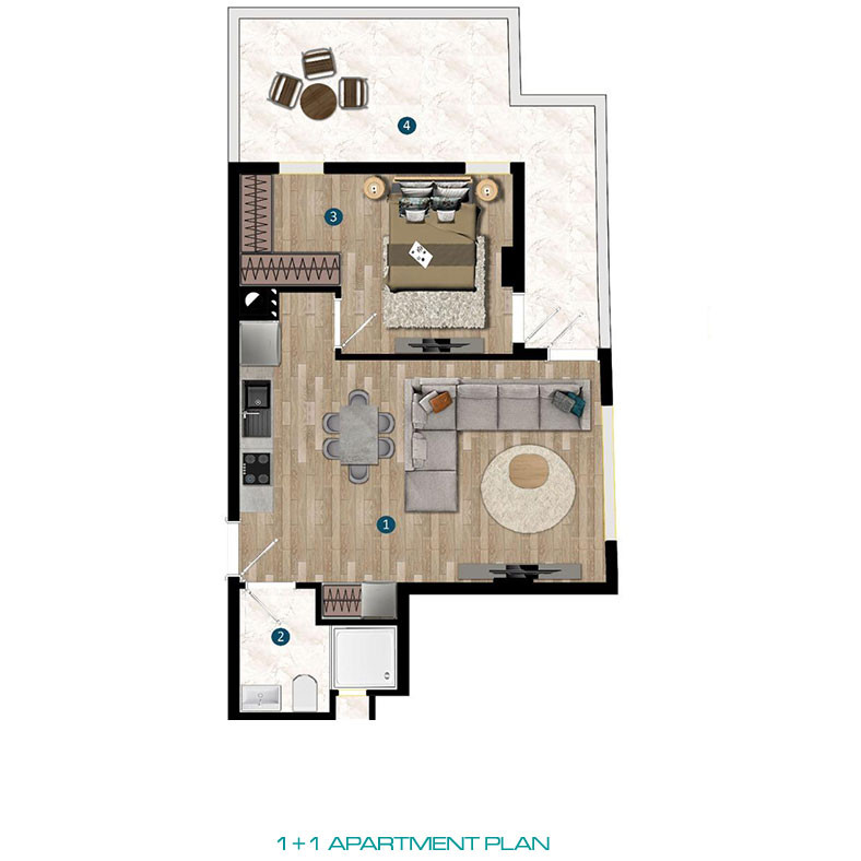 Antalya Apartments Near the Amenities in Kepez - 79034