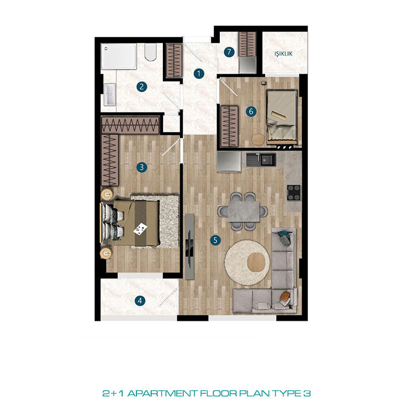 Antalya Apartments Near the Amenities in Kepez - 79037