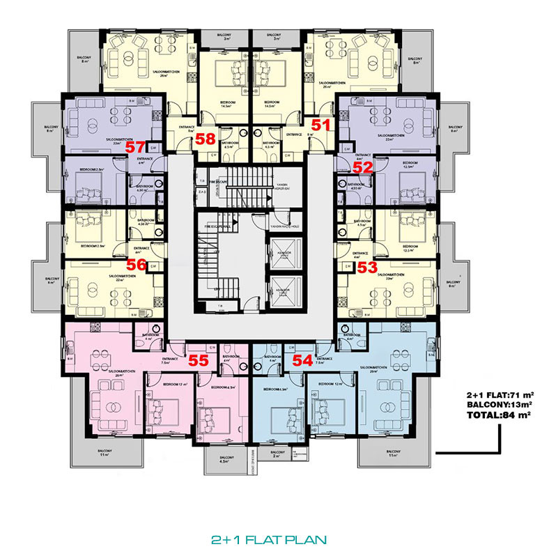New Investment Flats in The Heart of Mahmutlar Area, Alanya - 79091