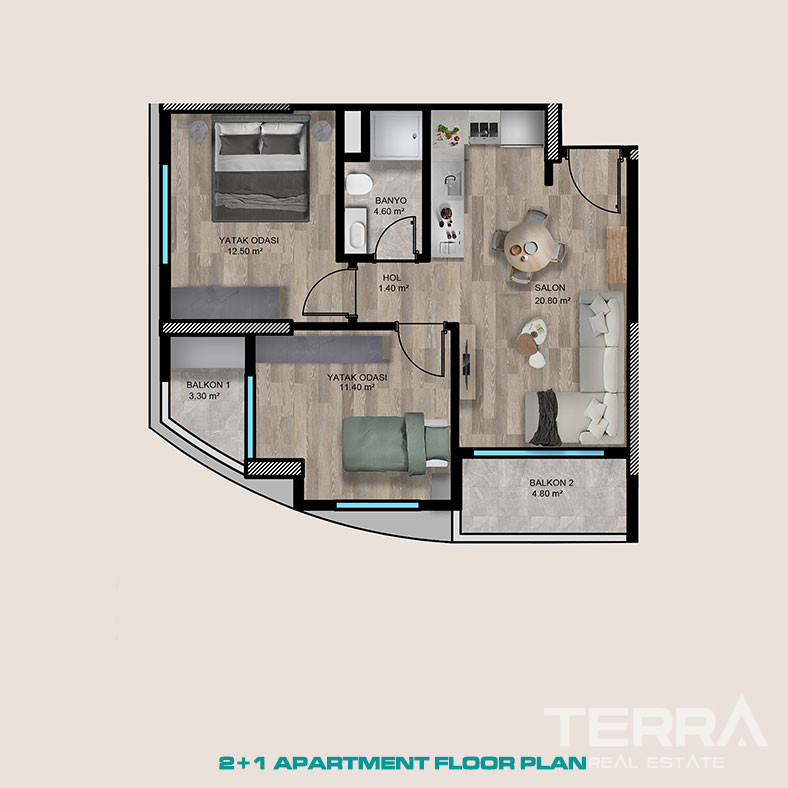 Investment Apartments with Underfloor Heating in Mezitli, Mersin - 79865
