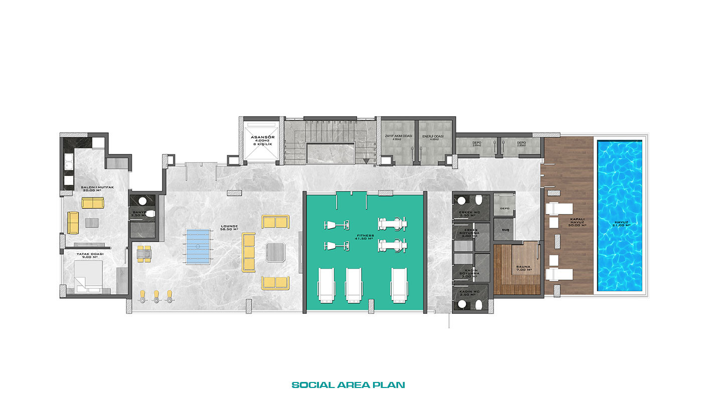 Great On Site Facilities from Luxury Alanya Apartments in Oba - 80152