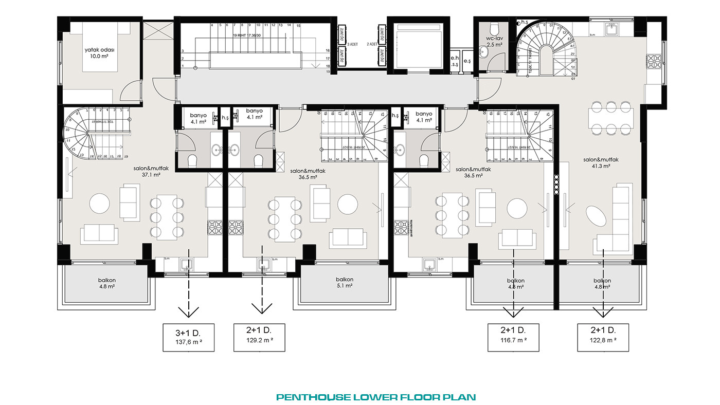 Luxury Apartments in Oba, Alanya with White Goods - 80366