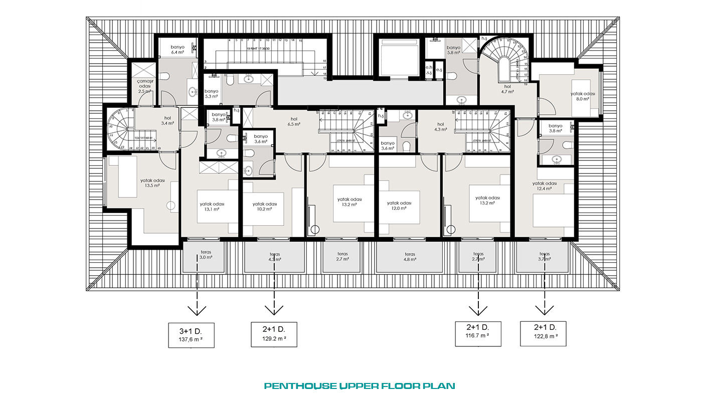 Luxury Apartments in Oba, Alanya with White Goods - 80369