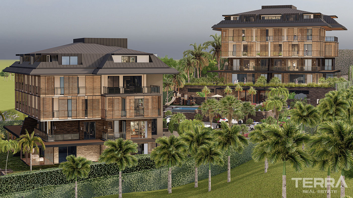 Exklusiva lägenheter nära centrum i Cikcilli, Alanya, Turkiet - 80699