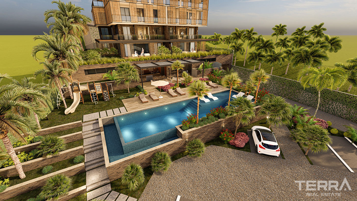 Exklusiva lägenheter nära centrum i Cikcilli, Alanya, Turkiet - 80701