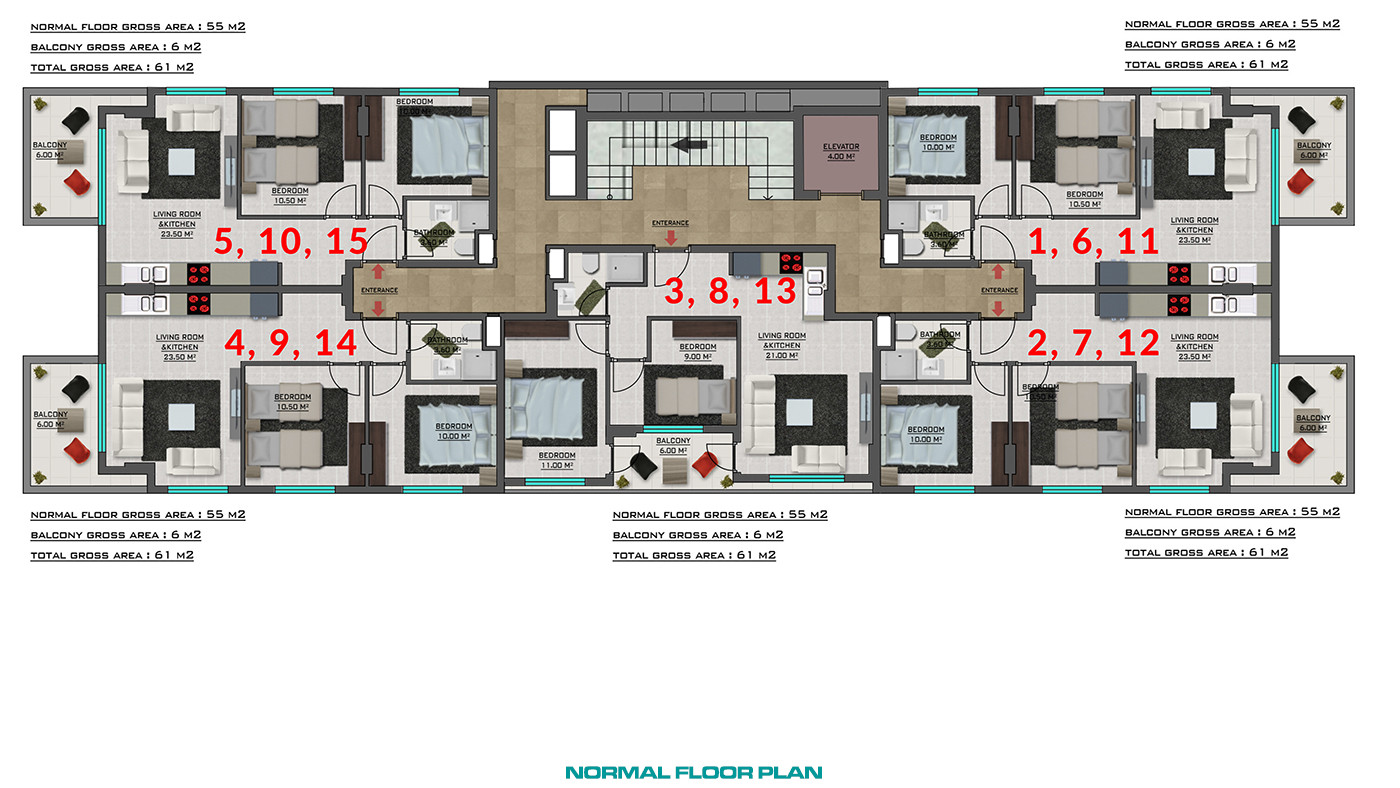 Flats in Alanya Center Close to The Beach and Daily Amenities - 80804