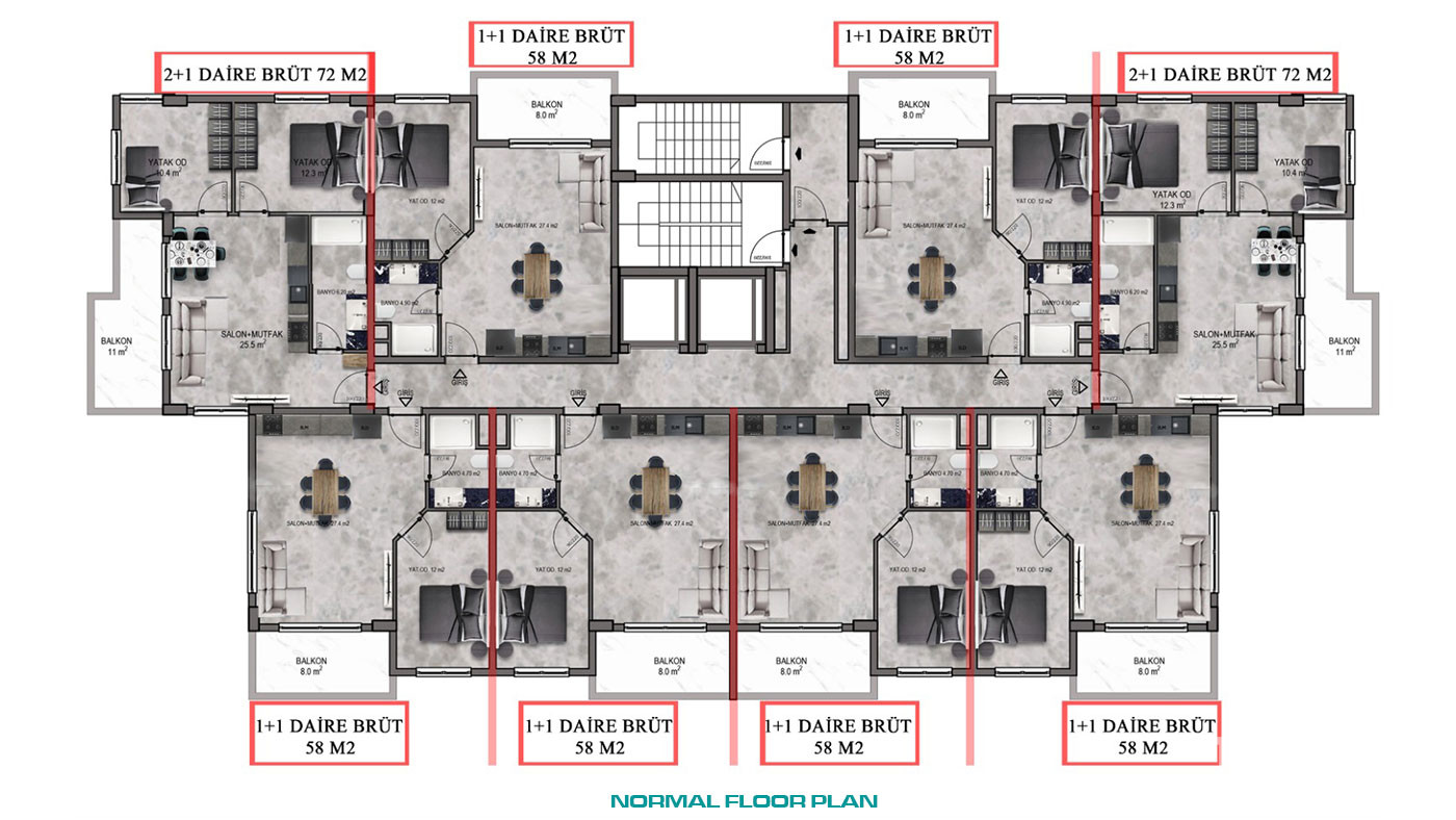 Luxury Mahmutlar Apartments with Joyful Social Amenities in Alanya - 81019