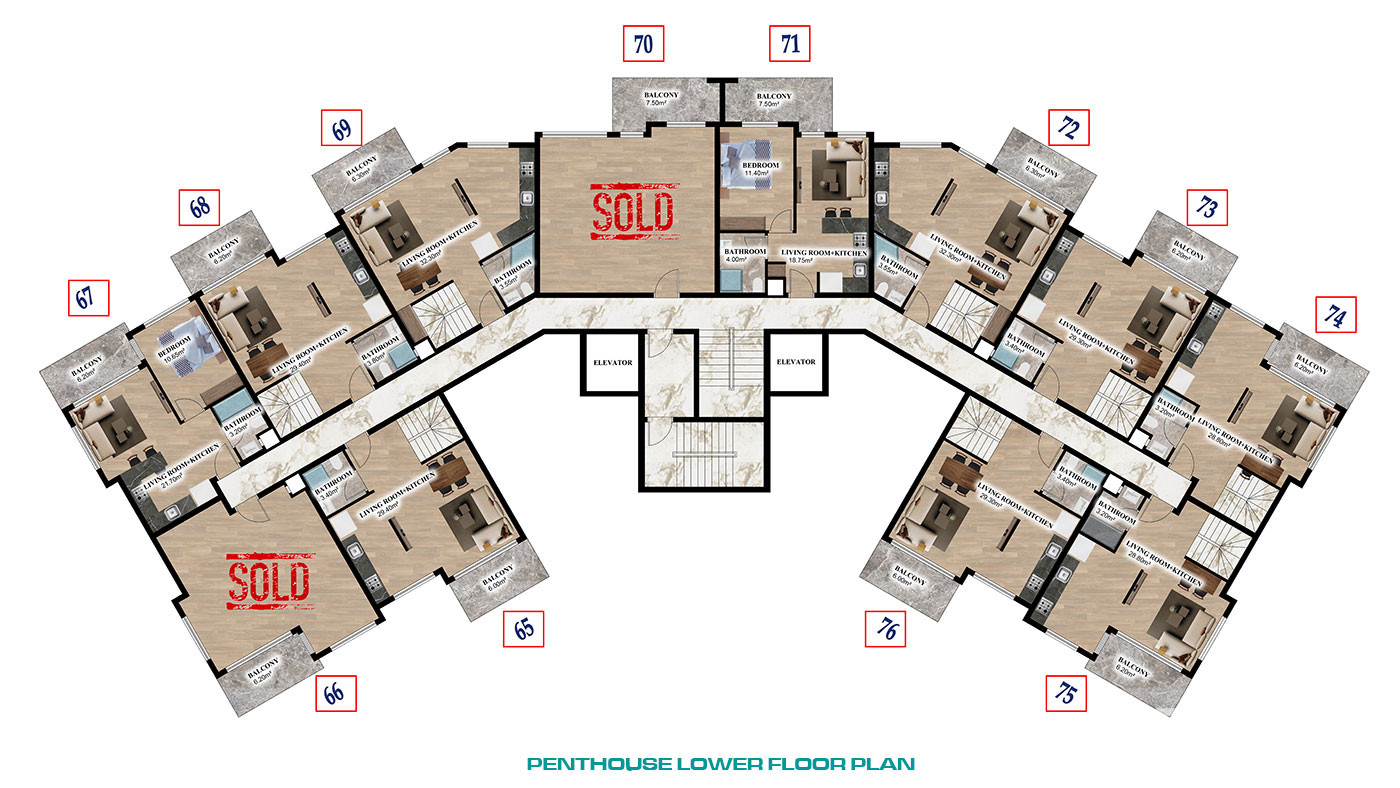 Luxurious Apartments with Great Social Facilities in Gazipaşa - 81223