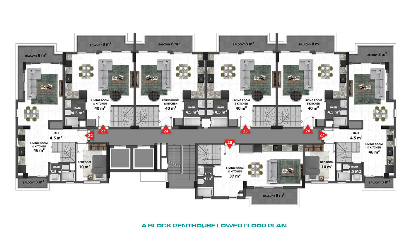 Luksusowe apartamenty Okurcalar w Alanyi ze wspaniałymi udogodnieniami - 81274